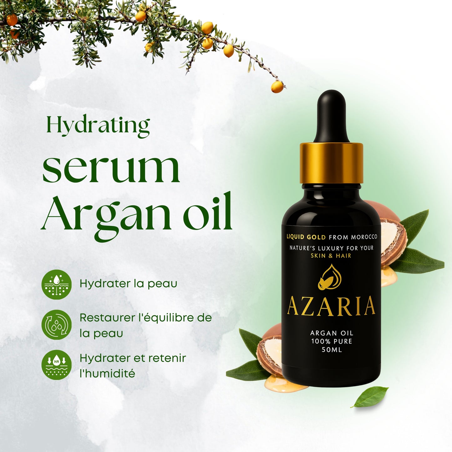 AZARIA – Huile d’Argan 100 % Pure du Maroc
